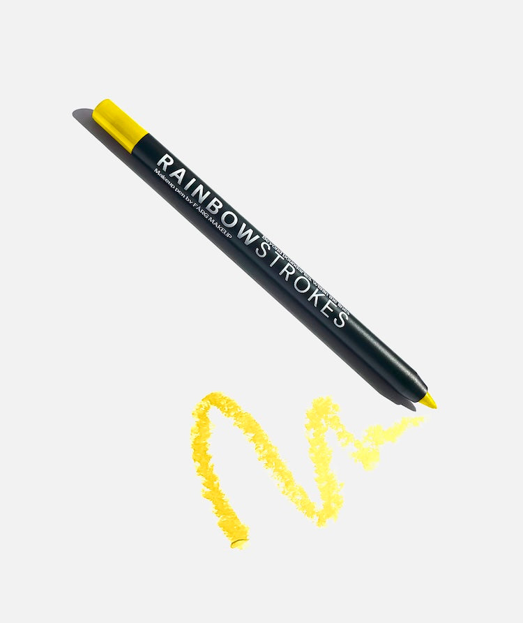 Long-lasting vibrant eyeliner and makeup pen Rainbow strokes in shade Lemonade yellow