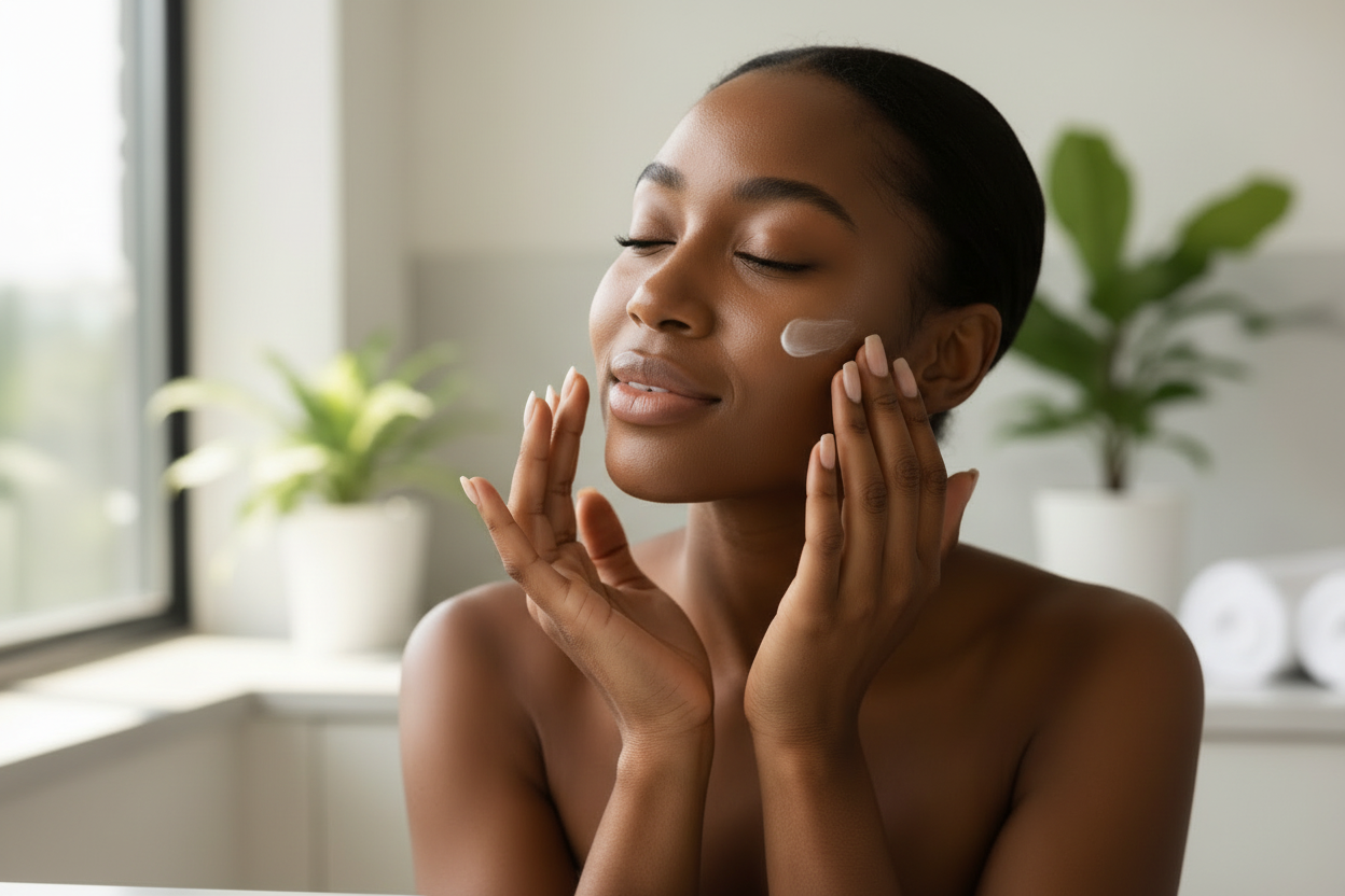  remove the product from the picture and if possible zoom in on the woman herself and her face